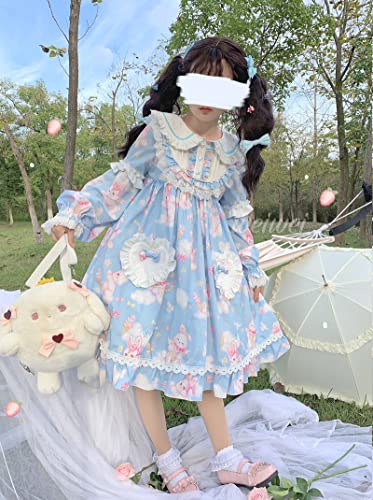 Vestido Kawaii Teens Lolita Princesa Azul Mediano miniatura 4
