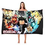 Bonamana Roblox Badetuch mit 3D Druck für Kinder Pooltuch Kinder Badelaken Ultraweich Super SaugfäHig Haltbarkeit Strand Badezimmer GesichtstüCher Teenager