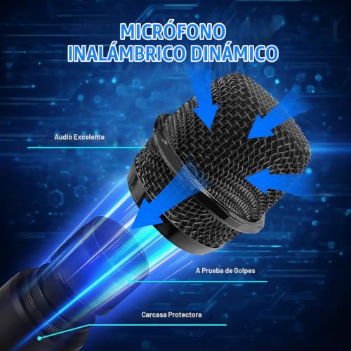 Miniatura 5 de Amfun Micrófono Inalámbrico, Microfono Inalambrico Karaoke Profesional Con Receptor, Microfono Dinámico Recargable, 160ft, Duración De 12 H, Para Karaoke, Bodas, Dj, Fiestas, Lglesias