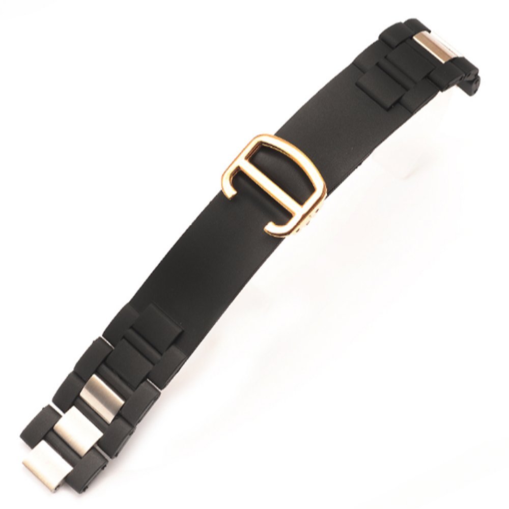 Richie Strap, Cinturino di ricambio in gomma da 20 mm con fibbia, adatto per orologi Cartier 21 Chronoscaph e Autoscaph