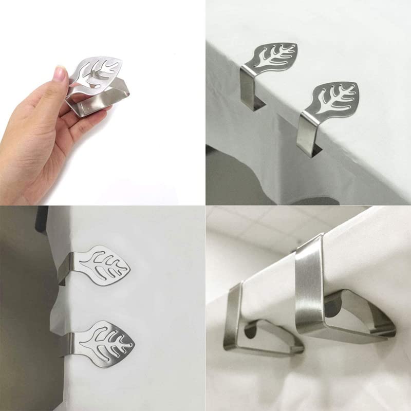 Klipsy do obrusów, Wielokolorowy zestaw 4 klipsów do obrusów w kształcie liści ze stali nierdzewnej(D Butterfly 4pcs)