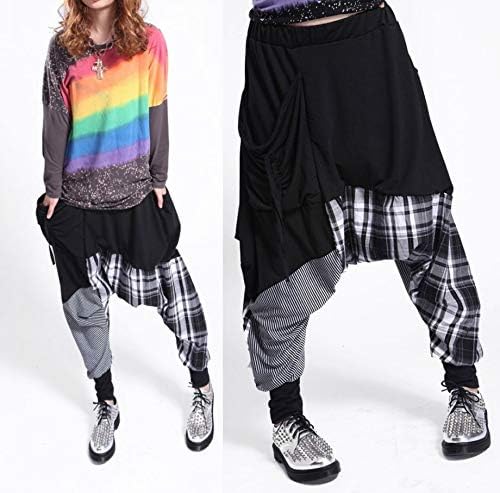 ellazhu Women's Casual Harem Pants Joggers with Low Waist Plaid Print Pockets for Hip Hop Yoga Pants GY206 A - Image 7