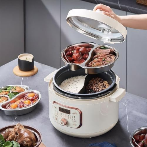 Comparison: Best 4.5 Litre Slow Cooker 7 Yalulu Electric Pressure Cooker for Home Use, 4.5L/152.18OZ Dual Pot Electric Rice Cooker, Multifunctional Smart Rice Cooker, White