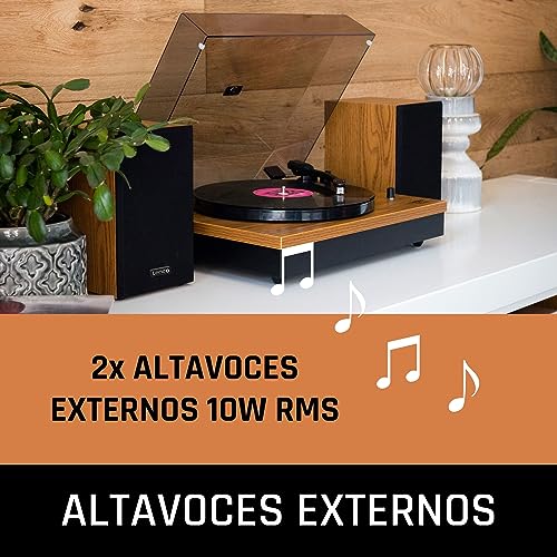 Tocadiscos de vinilo con altavoces y contrapeso ajustable para cuidar tus discos favoritos 6