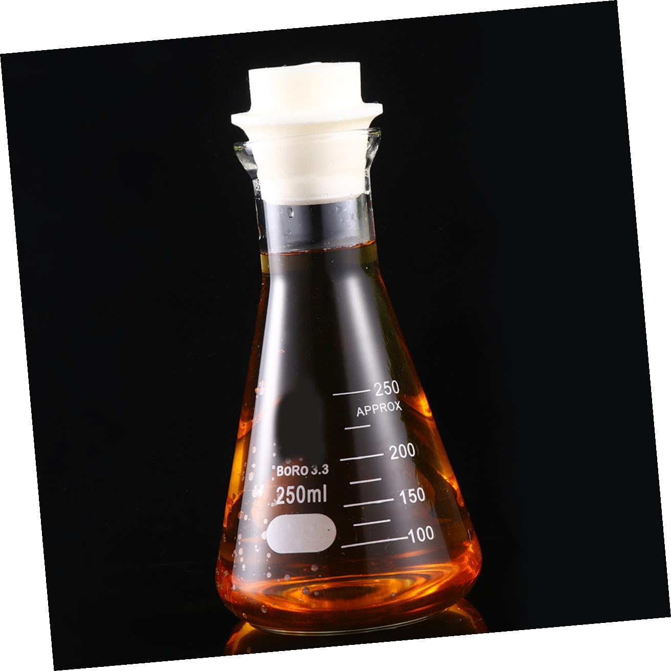 PartyKindom Matraz Erlenmeyer Con Tapón Matraces Erlenmeyer De Laboratorio Matraz De Vidrio Graduado Cristalería De Química Precisa Cristalería De Laboratorio Para Equipos De Laboratorio