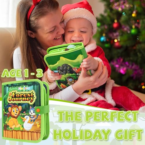 Image of Jungle Educational Book for Toddlers 1-3 - Montessori Quiet Activity & Learning Book with Jungle Animals, Educational Toy for 1 2 3 Year Old Boys Girls, Travel Toy for Airplane & Car Trips