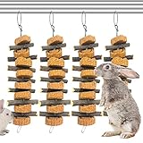 PINVNBY Rabbit Hanging Chew Toys,Hamster Molar Teeth Care Small Pet Natural Carrot Teeth Grinder Treats for Rabbits Chinchillas Guinea Pigs Rat Hamsters Bunnines(4pcs)