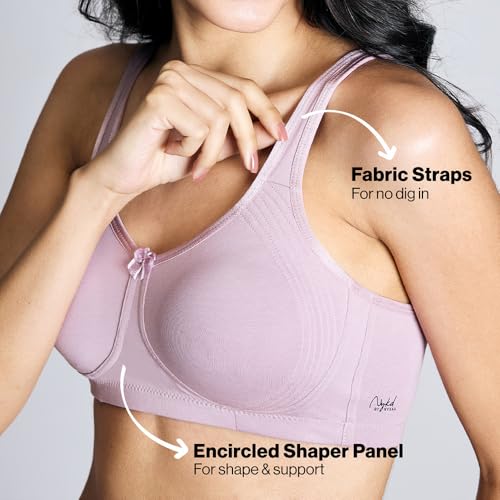 Image of NYKD NYB169 Cotton Non Padded Non Wired Encircled Shaping Bra Full Coverage Side Lift (Plus