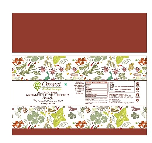 Image of Omrai Foods Aromatic Spiced Bitter 30ml for Cocktails & Mocktails | Alcohol Free | Hand Crafted Spice Bitter | Old Fashioned | Martini| Negroni | Gin & Tonic | Taste Enhancer for Cocktail & Mocktail