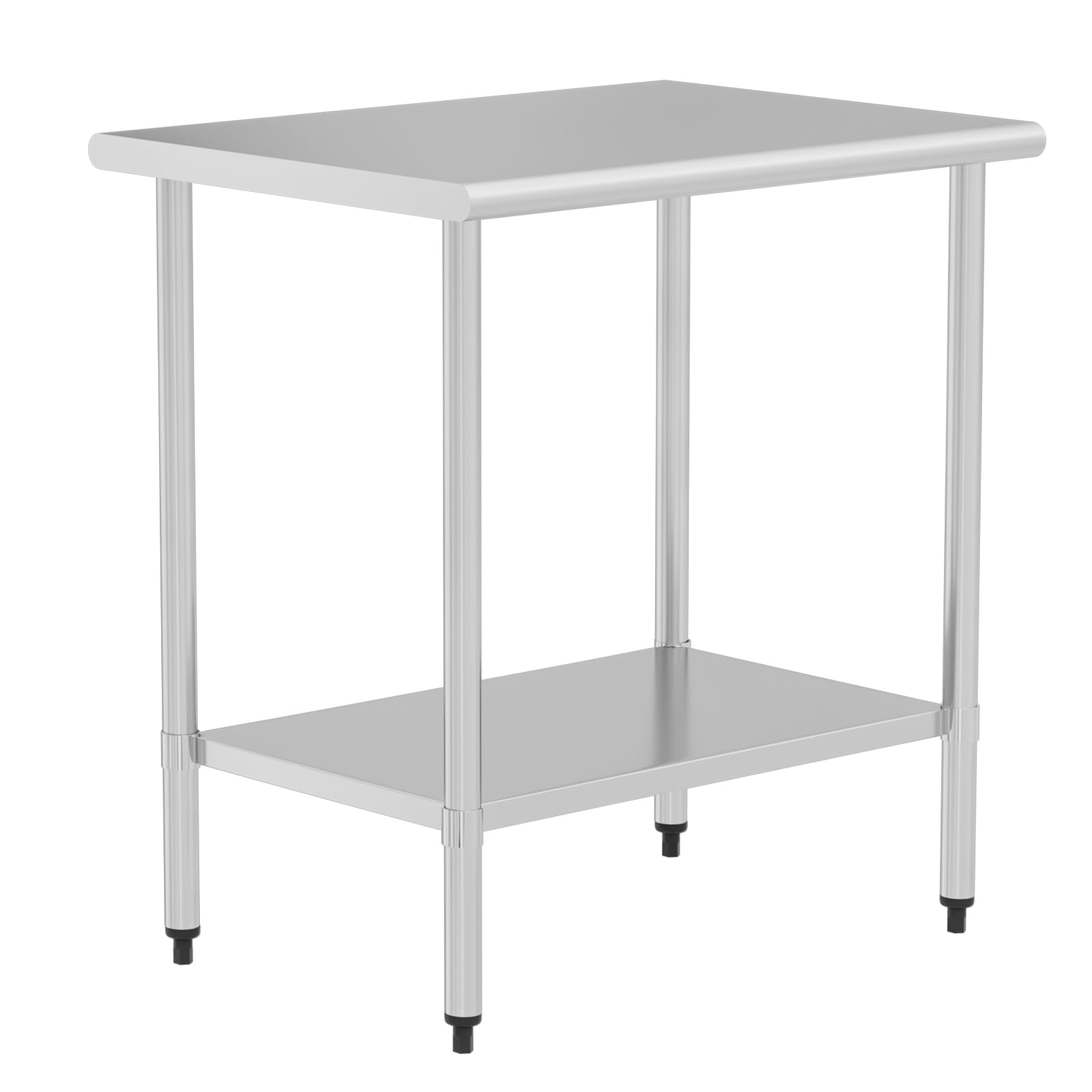 Mesa de acero inoxidable para preparación de alimentos y trabajo, mesa de utilidad de 24 x 36 pulgadas con estante inferior ajustable, estación de trabajo comercial en cocina, garaje
