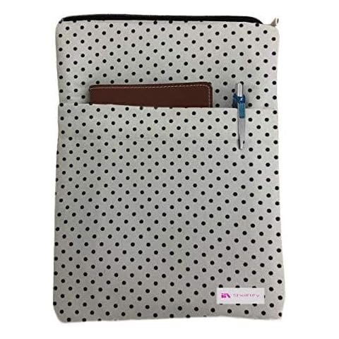 Black Polka Dot Book Sleeve - Book Cover for Hardcover and Paperback - Book Lover Gift - Notebooks and Pens Not Included Cover