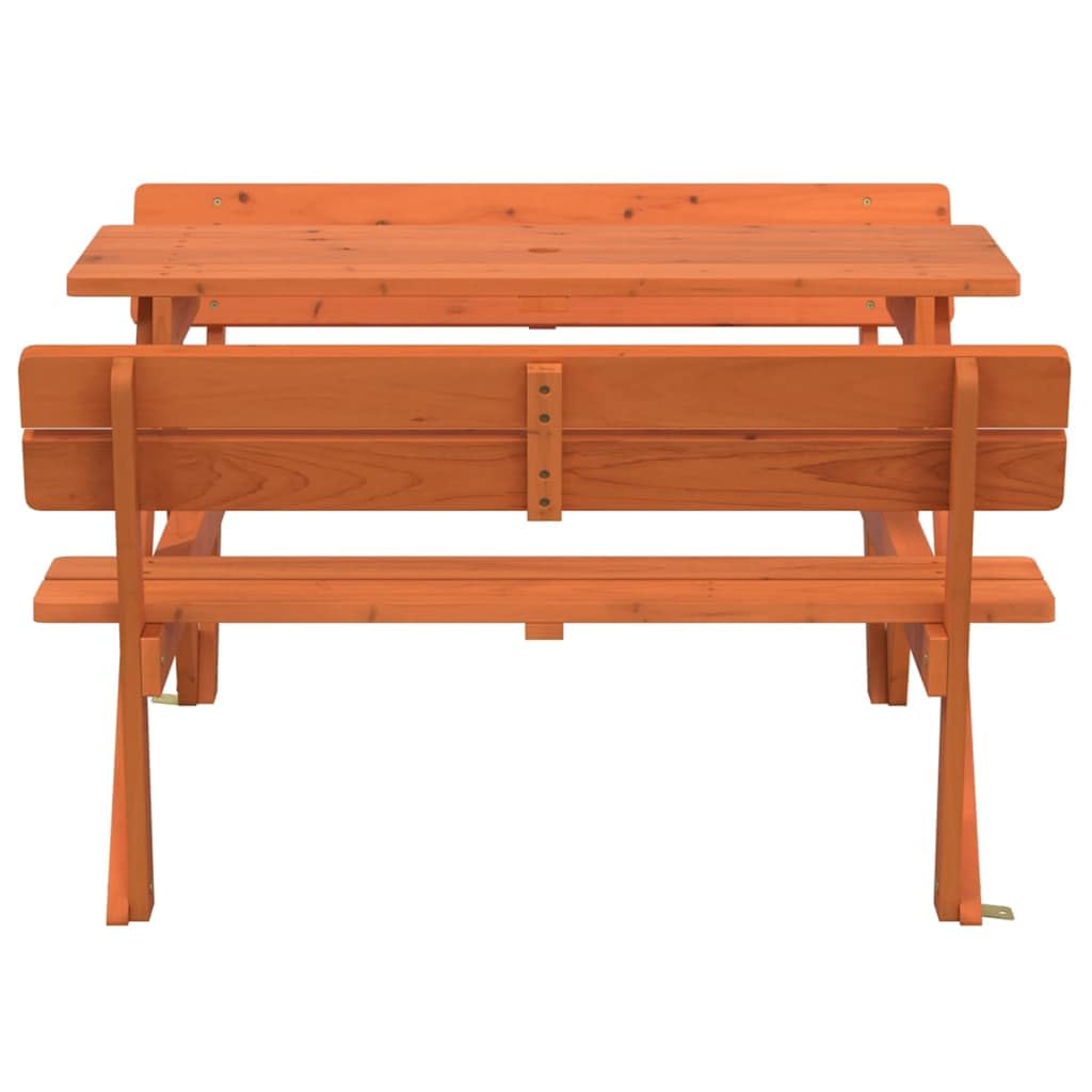 Tavolo da picnic per 4 bambini, in legno di abete massiccio con foro per ombrellone, stabile tavolo da giardino per terrazza e balcone, resistente alle intemperie, ideale per esterni e
