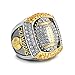 charlinliol Football Championship Ring, Crystal Rhinestone Studded, Two-Tone Gold and Silver, Sports Champions Memorabilia (Size 12)