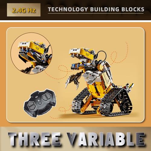 Robot Building Set with Remote Control, Tracked RC Robotics Building Toys Kit, 3 in 1 Models | Wall Robot/Mech Dinosaur/Military Tank Assembly Toy for Kids and Adults (632pcs) - Image 6
