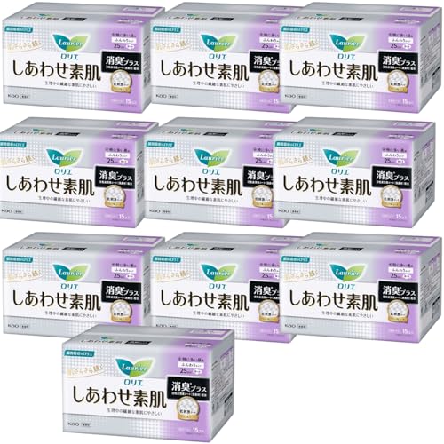 ロリエ しあわせ素肌 消臭プラス 各種まとめ買いセット +オリジナルおしぼり付 (特に多い昼用25cm 羽つき 15個, 10個セット)