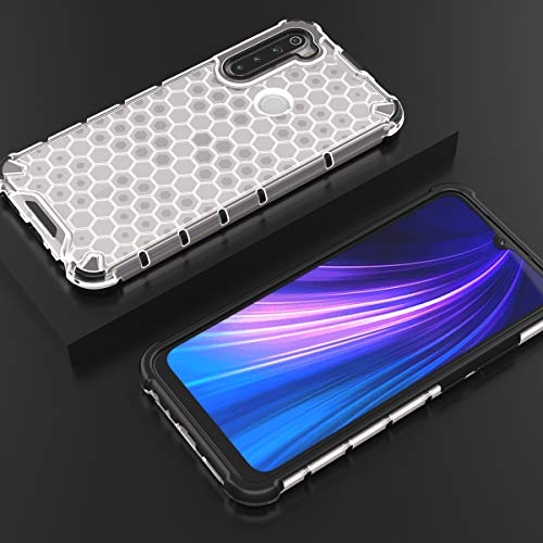 Image of Glasgow | for Mi Redmi Note 8 Honeycomb Pattern Back Case Cover for Mi Redmi Note 8 with 4 Bumper Corners and Military Grade Protection - Transparent