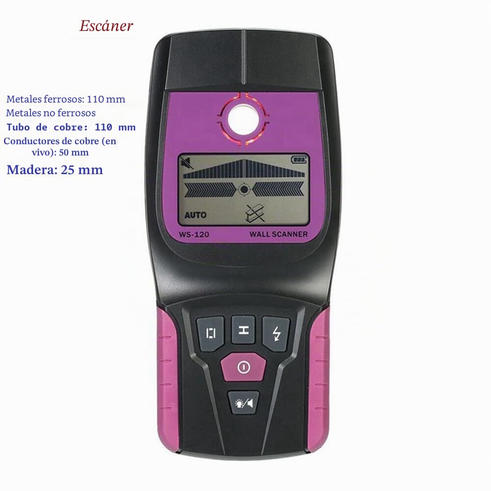 EscáNer de Pared Digital de Mano Profesional MultifuncióN Detector de Pared Cables Cable TuberíA de Agua de PVC