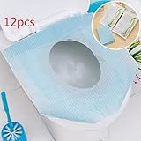 BeautyMood 12PCS Pocket Size healthful Safe portable Travel Disposable Paper Toilet Seat Covers - Avoid Touching Safe Antibacterial Waterproof Toilet Seat Covers-Cleaner & Healthier (12)
