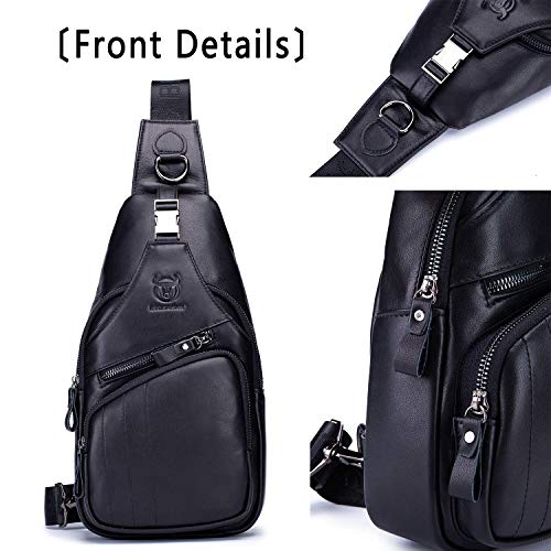 Cross body Bags for Men Leather Sling Bag Casual Daypacks Chest Bags Shoulder Bag Travel Hiking Backpacks4