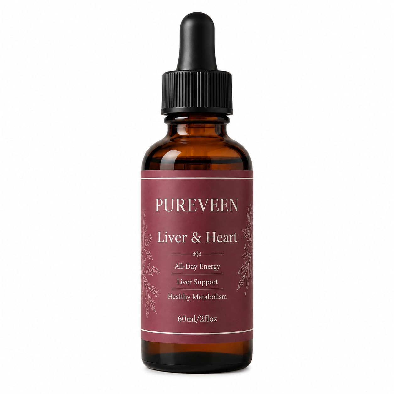 PUREVEEN Liver Support Liquid Drops, Liver Cleanse Detox & Repair Drops with Cold-Pressed Milk Thistle Extract & 4 Essential Minerals, Immunity Support & Daily Cleanse 2 Fl Oz