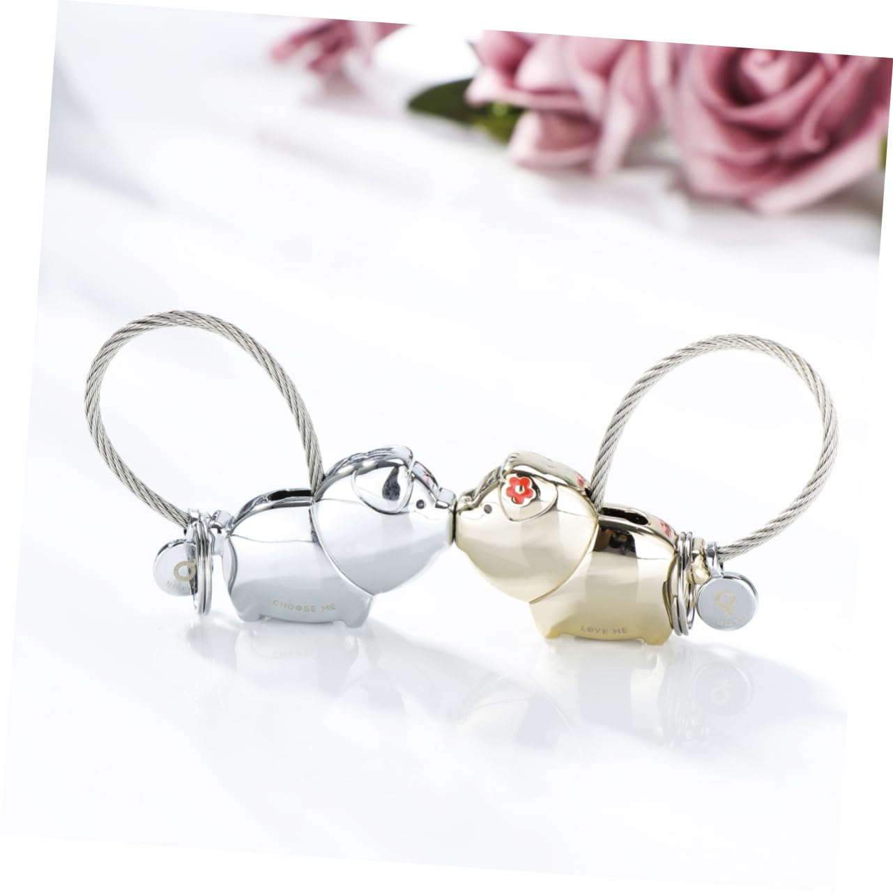 PACKOVE Paquete De 2 Piezas 2 llavero para novio llavero de dibujos animados anillo de pareja marido esposa llavero amigos llaveros llavero de plata llavero de níquel Metal amantes