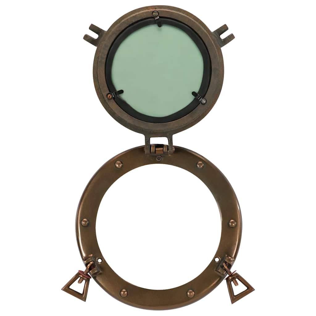 Espejo de ojo de buey para pared, diámetro 23 cm, aluminio y cristal