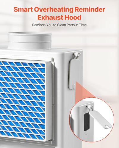 VEVOR 3-in-1-Trockner-Entlüftungsset für den Innenbereich, ABS-Material mit Wasserschublade, passend für 99 mm Auslassanschluss, Dunstabzugshaube mit Überhitzungserinnerung & 4 Reinigungspads
