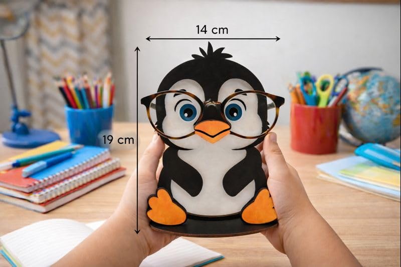 Image of PANAH Penguin Eyeglass Holder | Cute Cartoon Spectacles & Sunglasses | Desk Organizer & Home Decor | Gift Item for Kids & Adults (Penguin Glass Holder)