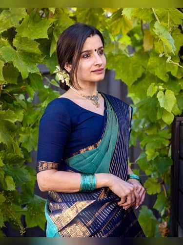 Image of DEVIKA TEXTILES Aradhana Sharadha Green Narayanpet Pure Cotton Saree | Elegant & Comfortable Saree for Women