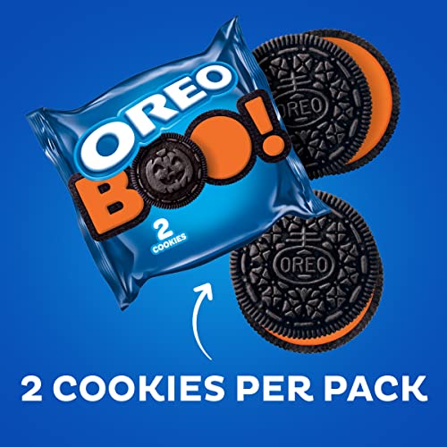 Image of OREO Orange Creme Chocolate Sandwich Cookies, Halloween Cookies, 30 Snack Packs (2 Cookies Per Pack)