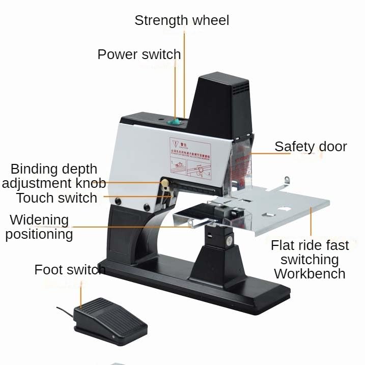 Agrafeuse électrique à selle avec profondeur 100 mm pour reliure de document de bureau