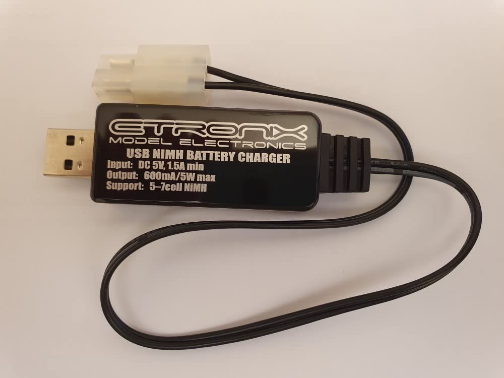 Etronix 600ma USB Charger for 6 to 8.4v (7.2v) NiMH Battery w/Tamiya Connector
