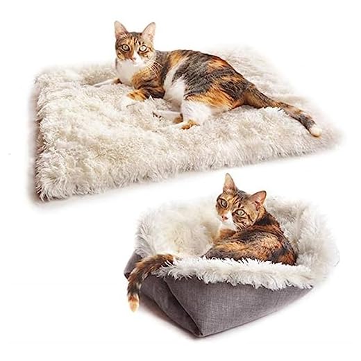Fluffy Kattenmand: 15x Stijlvol en Zacht voor Luxe Loungen 3 Huisdier Bed 2 in 1, Kattenbed, dubbel gebruik, pluche matras, matras voor huisdieren, winter, warme mat voor en kleine Kittens Puppy Indoor Outdoo, Geschikt voor diepe slaap (Wit)