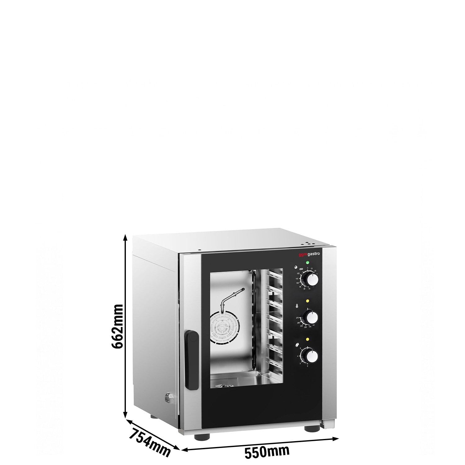 GGM Gastro Kombidämpfer 5x GN 2/3 Manuell | Ideal für den Dauereinsatz, hygienisches Edelstahldesign, einfache Reinigung, vielseitige Garfunktionen, platzsparend
