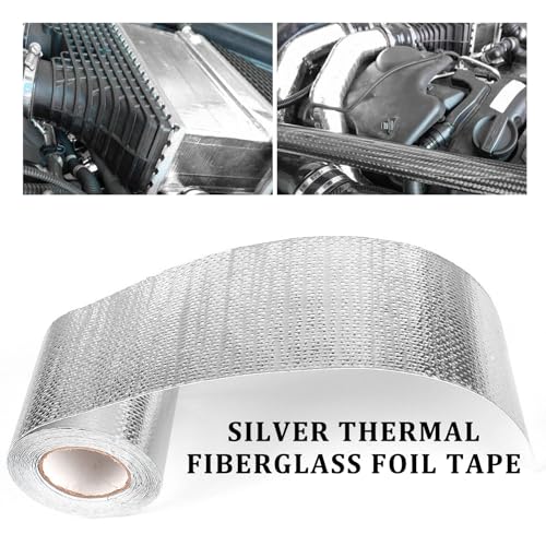 Image of Wevdn Heat Shield Reflective Tape, 2 inchx16.4FT Adhesive Backed Heat Barrier Tape Roll, Gold High-Temperature Self Adhesive Reflect Backed Sheet Compatible with Car Intake Pipe Engine Bay