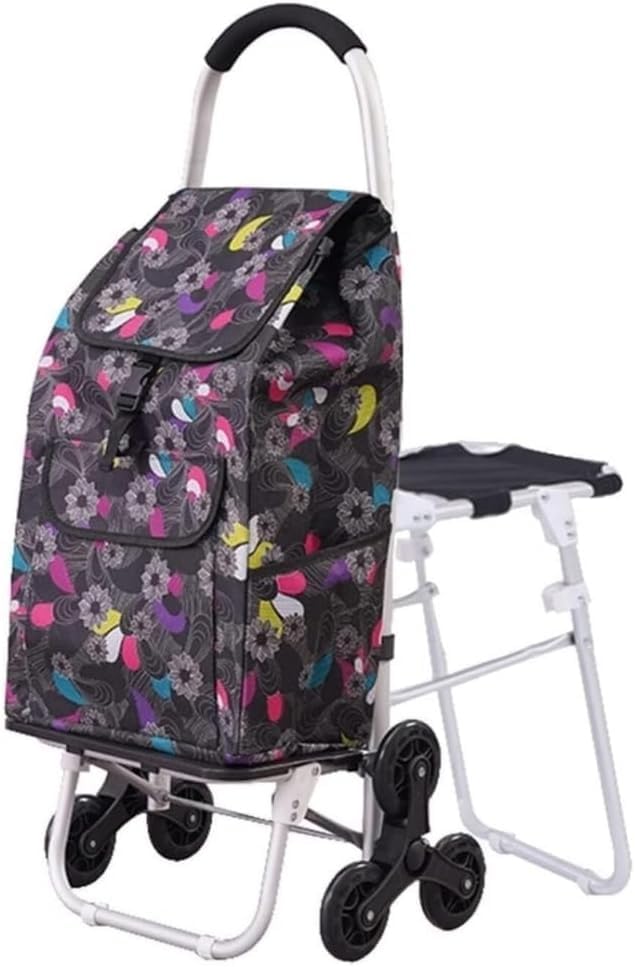 Tranvía de Compras Carro de Compras Carrito de Compras de Compras Plegables Carro de Servicios públicos Plegables para comestibles con escaleras escaleras Ruedas Plegables Carro de Carrito d