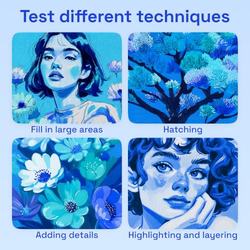 Image of ARTISTRO Blue Tones Dual-Tip Acrylic Paint Marker Pens - Set of 24