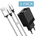 Produktbild LUOATIP USB Ladegerät und Ladekabel 2M, Phone Nylon Datenkabel Kabel mit 2.1A 5V Netzteil Ladeadapter Stecker Charger Adapter Netzstecker Ladeset für iPhone XS Max XR X 11 10 8 7 6 6S Plus SE 5S/5/5C