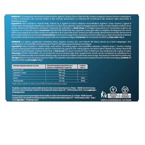Vigralis, Vasodilatatore Forte - Testosterone Uomo Con Maca, Arginina, Taurina, Zinco E Vitamina B6. Vigralis Uomo Effetto Immediato, Booster Stimolante Naturale Per Forza, Energia E Resistenza - 7