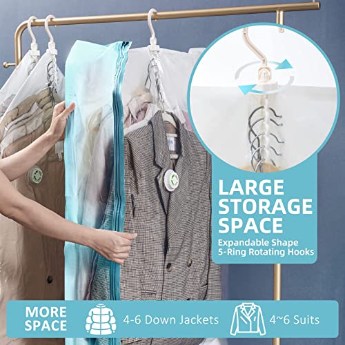 Tailink Hanging Vacuum Storage Bags Clothes Winter Coat Suit Dress, Cube Space Saver Vacuum Storage Bags, No Pump Needed, Upgrade Valve Wide-Side For Clothing Moving,Saving 80% Space #TOP6