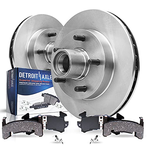 Image of Detroit Axle - Front Brake Kit for 2WD Chevrolet S10 Blazer GMC Jimmy | Sonoma Isuzu Hombre Disc Brake Rotors Ceramic Brake Pads Replacement