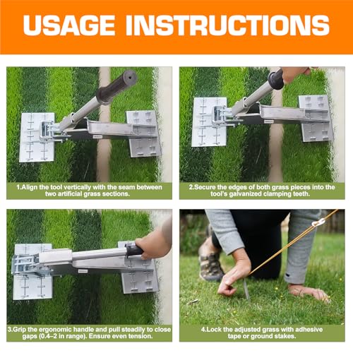 vemoko Artificial Grass Installation Tools Artificial Turf Puller,Professional Turf Gripper Turf Fix for Synthetic Grass Installations in Gardens, Soccer Fields, Parks - Image 4