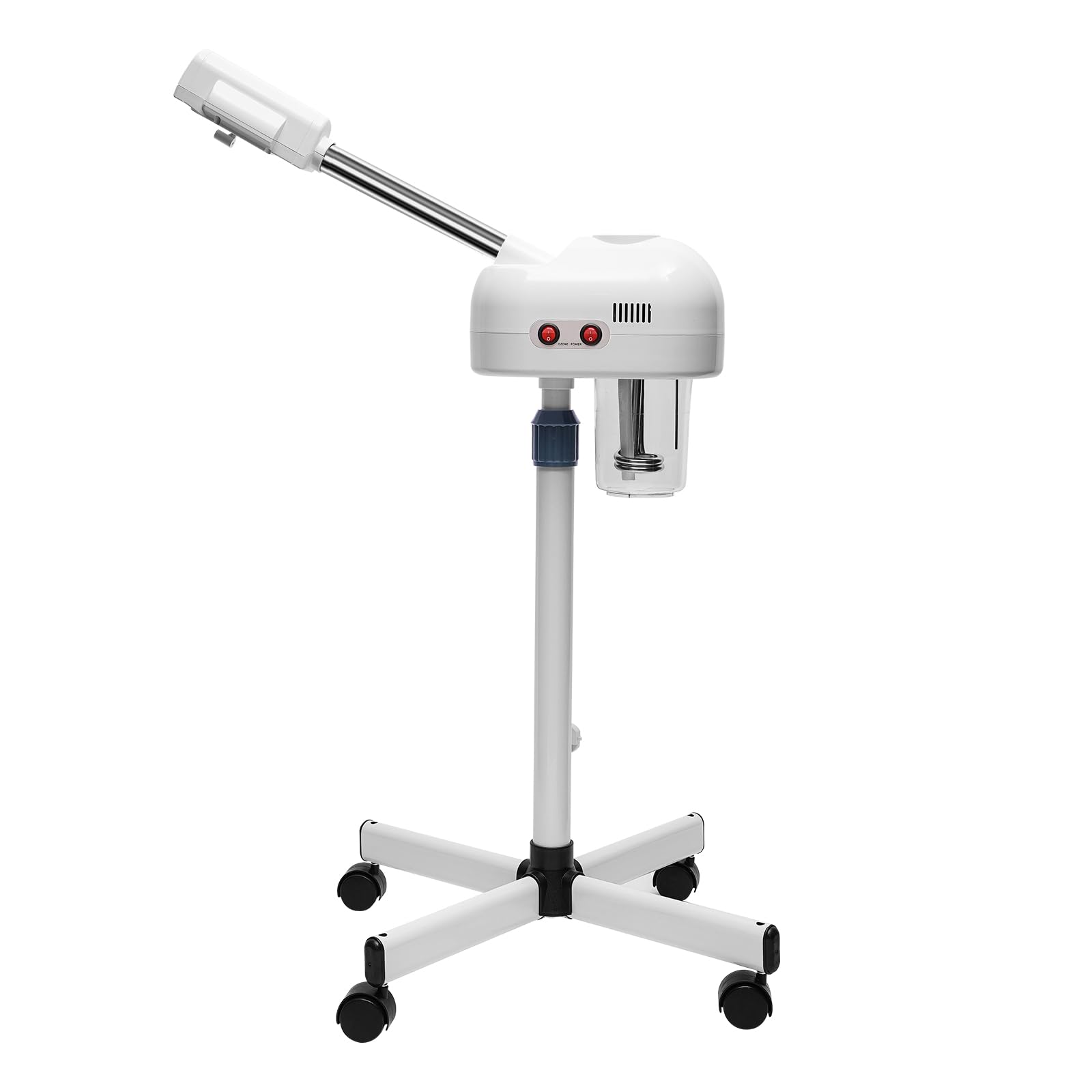 Vaporizador facial 2 en 1 con ozono para sauna facial con boquilla giratoria, ruedas universales para hogares, hospitales, salones de belleza