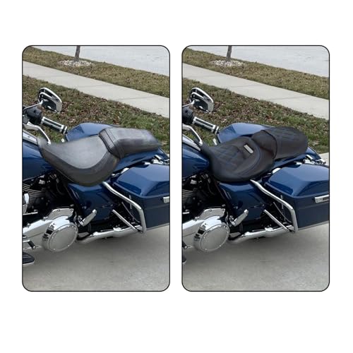 Cojín de cuero premium para asientos Touring Road King y Electra Glide acabados de alta costura 3