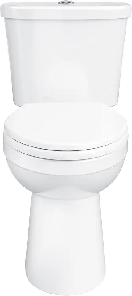 Gerber Maxwell Select – Vaso sanitário de duas peças com descarga dupla alongada 1,0/1,28 GPF, altura da cadeira ADA, 30,5 cm áspera, alta eficiência, assento de fechamento suave e kit de instalação