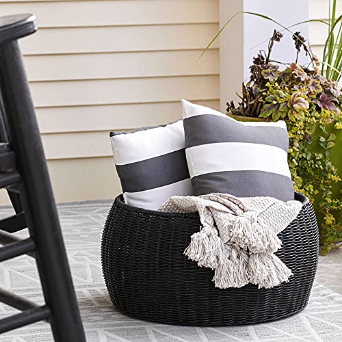 Household Essentials ML-5003 Handwoven Resin Storage Stool Ottoman thumb #3