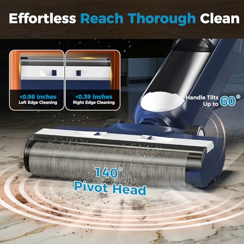 OLIXIS Wet Dry Vacuum Cleaner, Cordless All-in-One Vac Mops, Vacuum Mop with Self-Cleaning System, Dual Water Tank Design, Tangle-Free Brush, Dual-Edge Cleaning, 35-Min Runtime by OLIXIS - Image 7