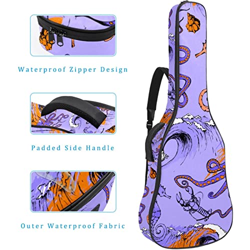 Octopus Seahorse Housse de transport rembourrée imperméable Oxford pour guitare avec bandoulière réglable - Les Beatles, Paul McCartney, John Lennon, RIngo Starr, George Harrison Octopus Seahorse Housse de transport rembourrée imperméable Oxford pour guitare avec bandoulière réglable – Image 5