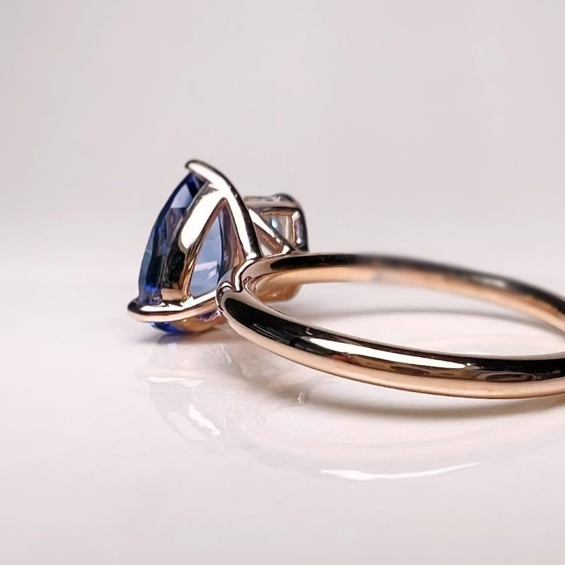 3 Ct Radiant Cut Pear Sapphire Diamond Elegant 2 Stone Solitaire Toi Et Moi Promise Engagement Rings For Women 14K Rose Gold Plated 925 Sterling Silver Handmade Proposal Ring