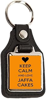 Keep Calm and Love Jaffa Cakes - Square Medallion Keyring